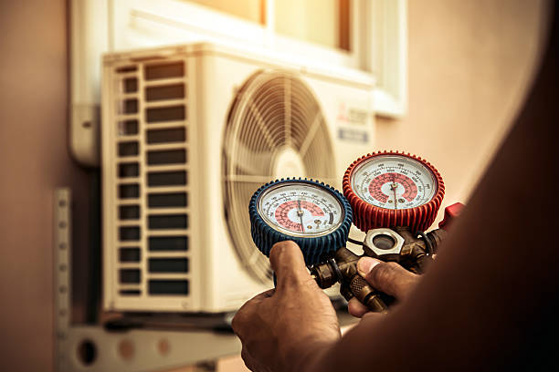 Professional Hvac technician working in Winthrop, MA